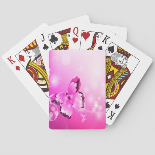 Magenta Butterfly Pokerkaarten (Achterkant)