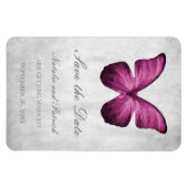 Magenta Butterfly Save the Date Magnet (Horizontal)