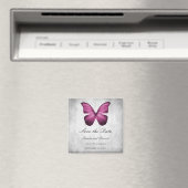 Magenta Butterfly Save the Date Magnet Magneet (Insitu (Vaatwasser))