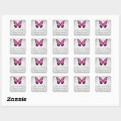 Magenta Butterfly Save the Date Stickers (Feuille)