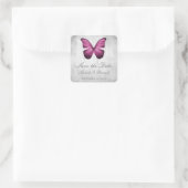 Magenta Butterfly Save the Date Stickers (Sac)