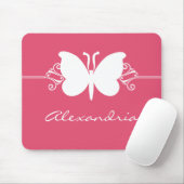 Magenta Butterfly Swirls Mousepad Muismat (Met muis)