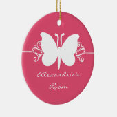 Magenta Butterfly Swirls Ornement Affichette de po (Droite)