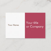 Magenta carte de visite simple personnalisation pe (Dos)