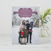Magenta Carte photo moderne et simple de Noël (Debout devant)