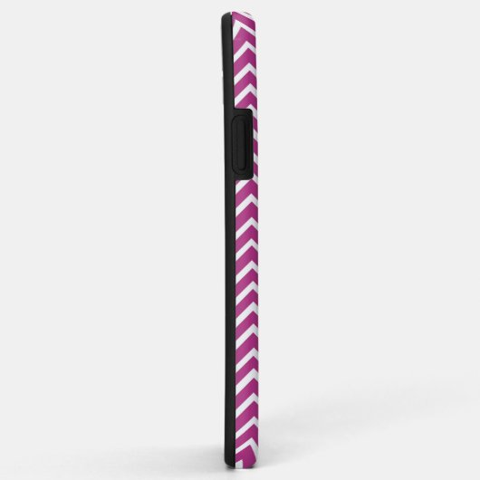 Magenta Chevron Aangepaste iPhone Case (Achterkant/rechts)