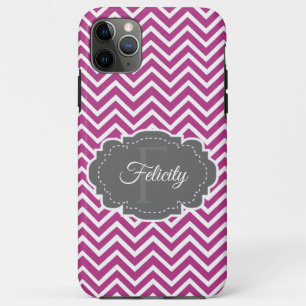 Magenta Chevron Aangepaste iPhone Case