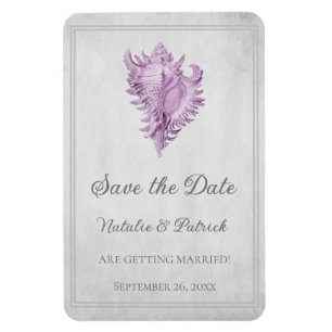 Magenta Conch Hoorn Save the Date Magneet