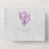 Magenta Conch Shell All in One Wedding Invitation (Verso)