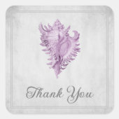 Magenta Conch Shell Dank u Stickers (Voorkant)