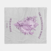 Magenta Conch Shell Fleece Blanket Deken (Voorkant (Horizontaal))