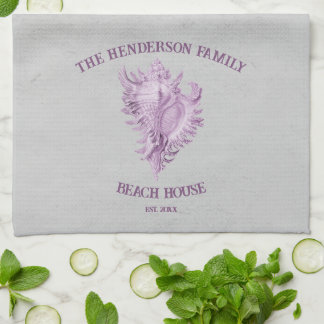Magenta Conch Shell Kitchen Towel Theedoek