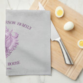 Magenta Conch Shell Kitchen Towel Theedoek (Quarter Fold)