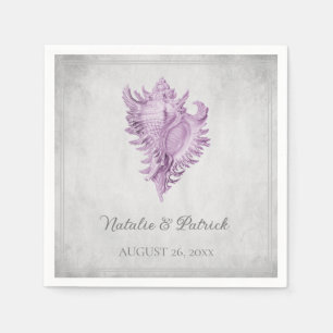 Magenta Conch Shell Wedding Paper Napkins Servet