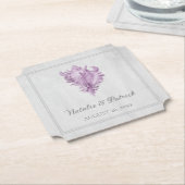 Magenta Conch Shell Wedding Paper-Onderzetters Kartonnen Onderzetters (Gekanteld)