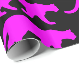 Magenta Cougar Silhouette Cadeaupapier