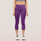 Magenta Cuir Design Capri Leggings (Recto)