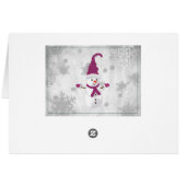 Magenta Cute Snowman Carte de voeux (Dos Horizontal)