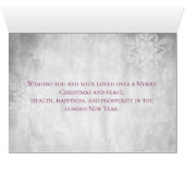 Magenta Cute Snowman Carte de voeux (Intérieur Horizontal (Bas))