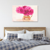 Magenta Dahlias Canvas Afdruk (Insitu (Slaapkamer))