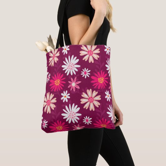 Magenta Daisy Design Draagtas (Dichtbij)