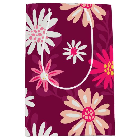 Magenta Daisy Design Medium Cadeauzakje (Voorkant)