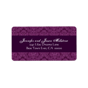 Magenta Damask Trouwlabel Etiket