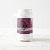 Magenta digitaal fractaal patroon bierpul (Voorkant links)