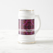 Magenta digitaal fractaal patroon bierpul (Voorkant rechts)