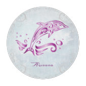 Magenta Dolphin - Aangepast Snijplank (Voorkant)