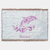 Magenta Dolphin Couverture de lancer personnalisée (Devant)