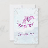 Magenta Dolphin Mariage carte table (Dos)