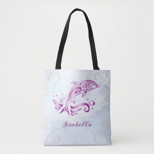Magenta Dolphin Sac fourre-tout personnalisé (Devant)