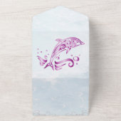 Magenta Dolphin tout en un mariage Invitation (Dehors)