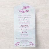 Magenta Dolphin tout en un mariage Invitation (À l'intérieur)