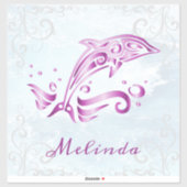 Magenta Dolphin Vinyl Sticker (Vel)