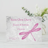 Magenta Dragonfly bewaart de datum aankondiging (Staand voorkant)