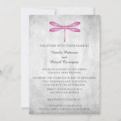 Magenta Dragonfly Faire-part de mariage (Devant)