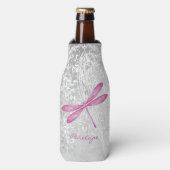Magenta Dragonfly Glacière de bouteille personnali (Bottle Devant)