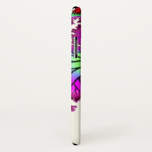 Magenta Dragonfly iPhone X Hoesje (Achterkant / rechts)