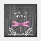Magenta Dragonfly Magnet (Devant)