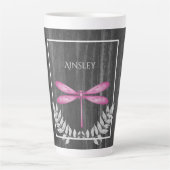 Magenta Dragonfly Rustic, persoonlijke latte Mok (Voorkant)