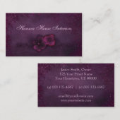 Magenta Eggplant  Sparkle Flowers Visitekaartje (Voorkant / Achterkant)