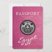 Magenta Egypt Passport Wedding Save the Date (Devant)