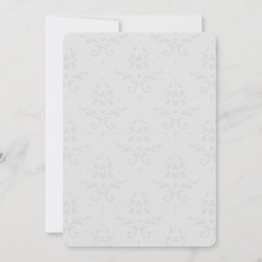 Magenta Eiffel Tower Mariage damassé Invitation (Dos)