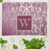 Magenta Elegant Flourish Monogram Serviette (Plié)
