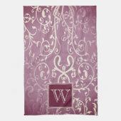 Magenta Elegant Flourish Monogram Serviette (Vertical)