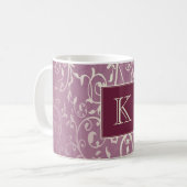 Magenta Elegant Monogramme Mug (Devant gauche)