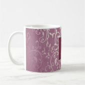 Magenta Elegant Monogramme Mug (Gauche)