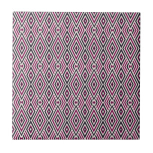 Magenta en blauw patroon tegeltje